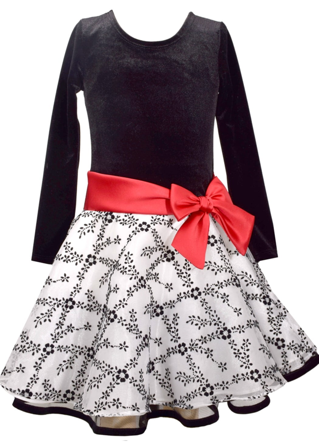 bonnie jean black and white dress