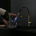 thumbnail image 6 of ANGELES HOME Pull Down Sprayer Kitchen Faucet with LED Spray, Single Handle Kitchen Sink Faucet in Brushed Gold, 6 of 10