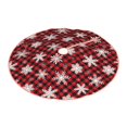 thumbnail image 2 of Bingfone Christmas Tree Skirt Mat Christmas Decoration Interior 30" -Snowflake red plaid, 2 of 6