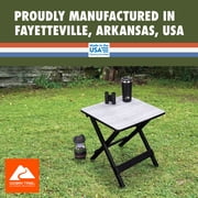 Ozark Trail 19-inch Plastic Folding Camp Side Table, Gray Wood Grain