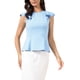 thumbnail image 4 of INSPIRAR CHIC Top Peplum para Mujer Verano Casual Ropa de Manga Corta con Volantes Camiseta Blusa XS Azul Claro, 4 of 6