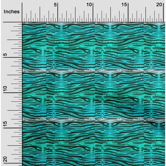 oneOone Polyester Spandex Turquoise Green Fabric Animal Skin Craft Projects Decor Fabric Printed By The Yard 56 Inch Wide-KA2