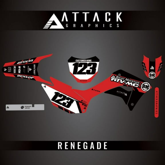 Attack Graphics Custom Renegade Complete Bike Graphics Kit for Honda CRF250F 2020