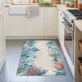 thumbnail image 3 of Entryway Rug 2'x3', Coastal Green Seaweed Kitchen Runner Rugs Non-Slip Carpet Mats, Summer Beach Coral Starfish Rustic Bedside Rugs Runners Washable Floor Carpet for Bathroom Laundry Room, 3 of 8