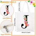 thumbnail image 2 of Letter Initial Canvas Tote Bag Personalized Present Bag  for Mother's Day Bridesmaids Bride Birthday Wedding, 2 of 6