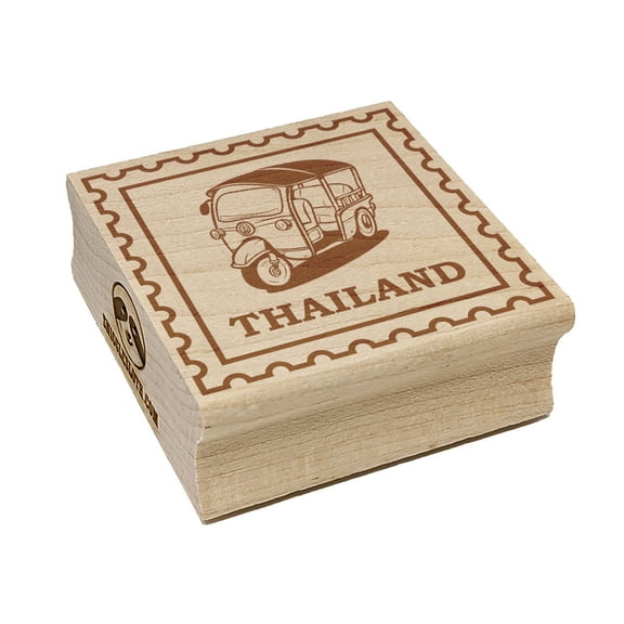 Thailand Travel Tuk-Tuk Vehicle Square Rubber Stamp Stamping Scrapbooking Crafting - Small 1.25in