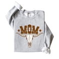 thumbnail image 4 of Mom Bull Skull Sweatshirt for Women Trendy Western Country Style Crewneck Gray Sweatshirt Adult X-Large, 4 of 7