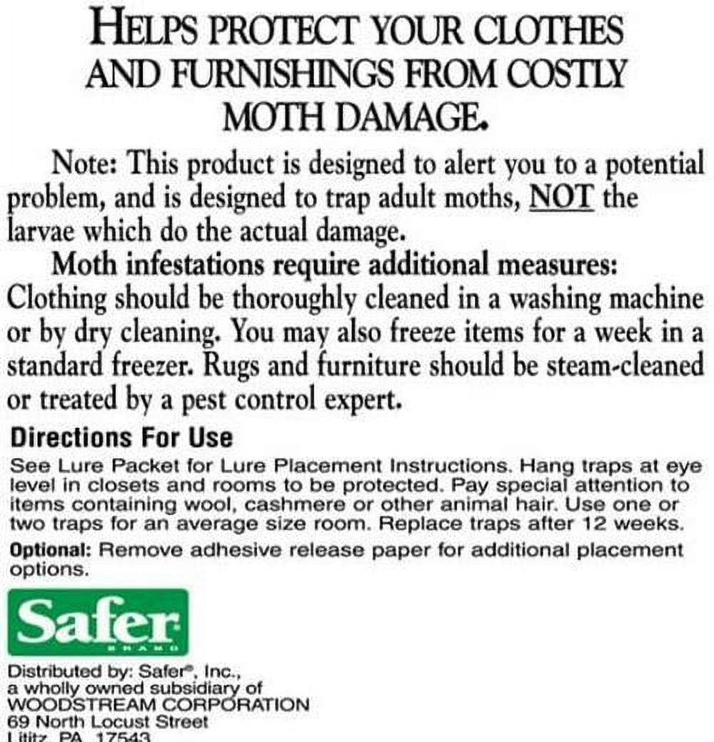 Woodstream 07270 Safer Clothes Moth Alert Trap: Moth Prevention Natural  (043786072700-2)