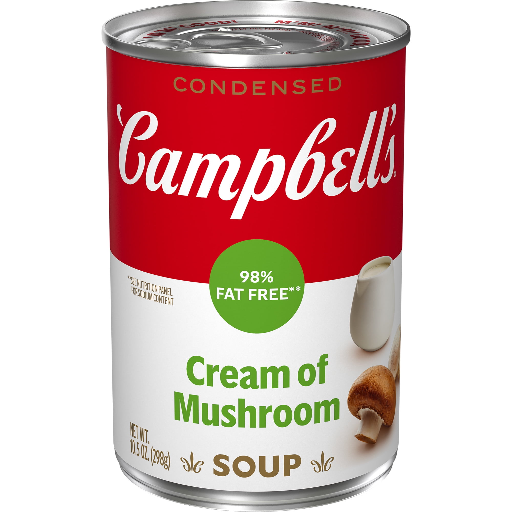 Campbells Condensed 98% Fat Free Cream of Mushroom Soup, 10.5 Ounce Can
