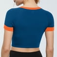 thumbnail image 5 of SAWOBUUN Women Contrast Cute Crop Tops Raglan Sleeves Round Neck Slim Fit Summer T Shirts, 5 of 5