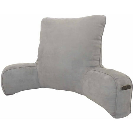 Faux Suede Oversized Backrest Pillow Lounger, Frost