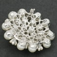 thumbnail image 4 of Wedding Brooch Women Crystal White Pearls Large Flower Pin, 4 of 6