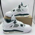 thumbnail image 2 of Ni - ke Ni - ke Air Jordan 4 Retro Shoes Oxidized Green Men's Size 9.5 White FQ8138-103, 2 of 5