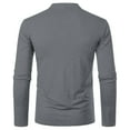 thumbnail image 4 of Inglocry Mens Long Sleeve Henley Shirts Stretch Casual 3 Button Tee Baisc Plain Soft Basic Tops For Men Gray M, 4 of 5