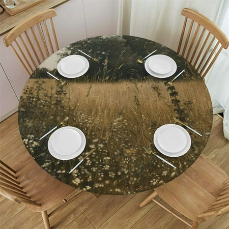

Patifu Trees Grass Round Table Cover Stain Resistant Washable 100% Polyester Full Width Single-Sided Printing Ideal for Indoor Outdoor Dining Wedding Parties Kitchen 42 -46
