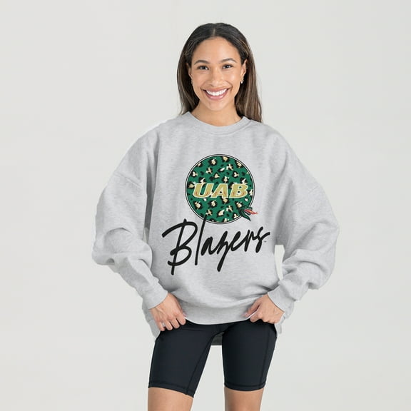 Women's Gameday Couture Ash UAB Blazers Premium Fleece Pullover Sweatshirt