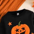 thumbnail image 6 of OSOLU Girls 2 Piece Outfit Halloween Pumpkin Ghost Print Long Sleeve Top Tulle Skirt Set Purple, 6 of 8