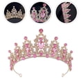 thumbnail image 4 of KAKOWELY Tiara nupcial de cristal, corona, tiara, tocado de boda, diadema de cumpleaños, accesorio para el cabello, 4 of 4