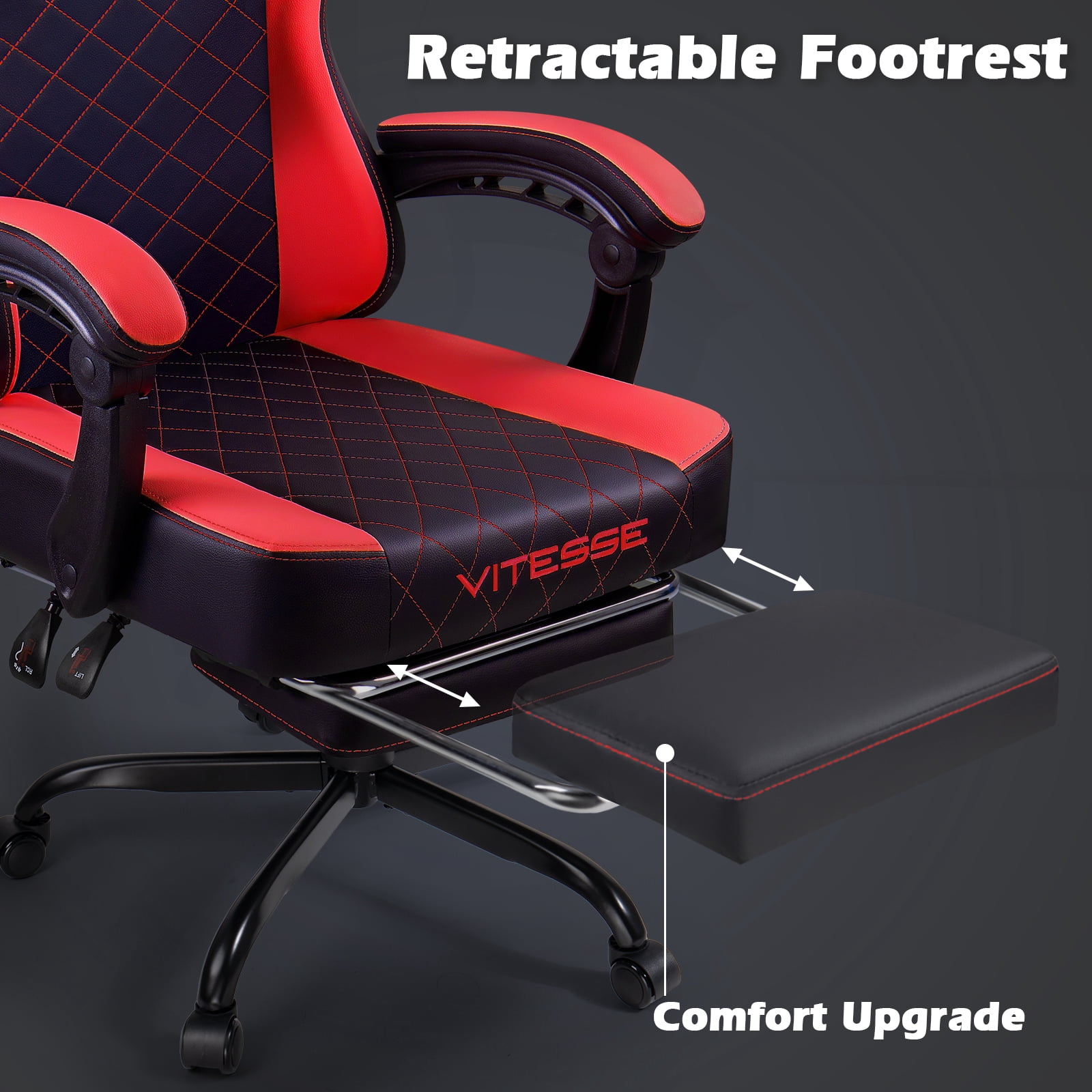 Waleaf Ergonomic Adult Gamer Chair, 330 lb Computer Chair, Racing Gaming Office Chair, Gamer Height Adjustable Swivel Chair with Lumbar Support and Headrest
