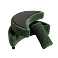 thumbnail image 5 of Storage Ottoman, Half Moon Ottoman Bench with Tray, Chenille Fabric Upholstered Storage Bench for Living Room Entryway Hallway, 32.7”L x 18.9”W x 17.3”H, Green, 5 of 7
