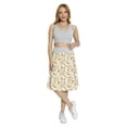 thumbnail image 2 of Women's Yellow and Brown Paisley Sunflower A-line Printed Skirt Casual Wear, 2XL, Marigold Cream, by Ambesonne, 2 of 6