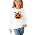 thumbnail image 4 of Odeerbi Kids Girls Fall Winter Basic Layering T-Shirt Halloween Basic Tees 3-14 Years Kids Long Sleeve Shirt Halloween Pullover Base Layer Shirts Kids Clothes Orange, 4 of 5
