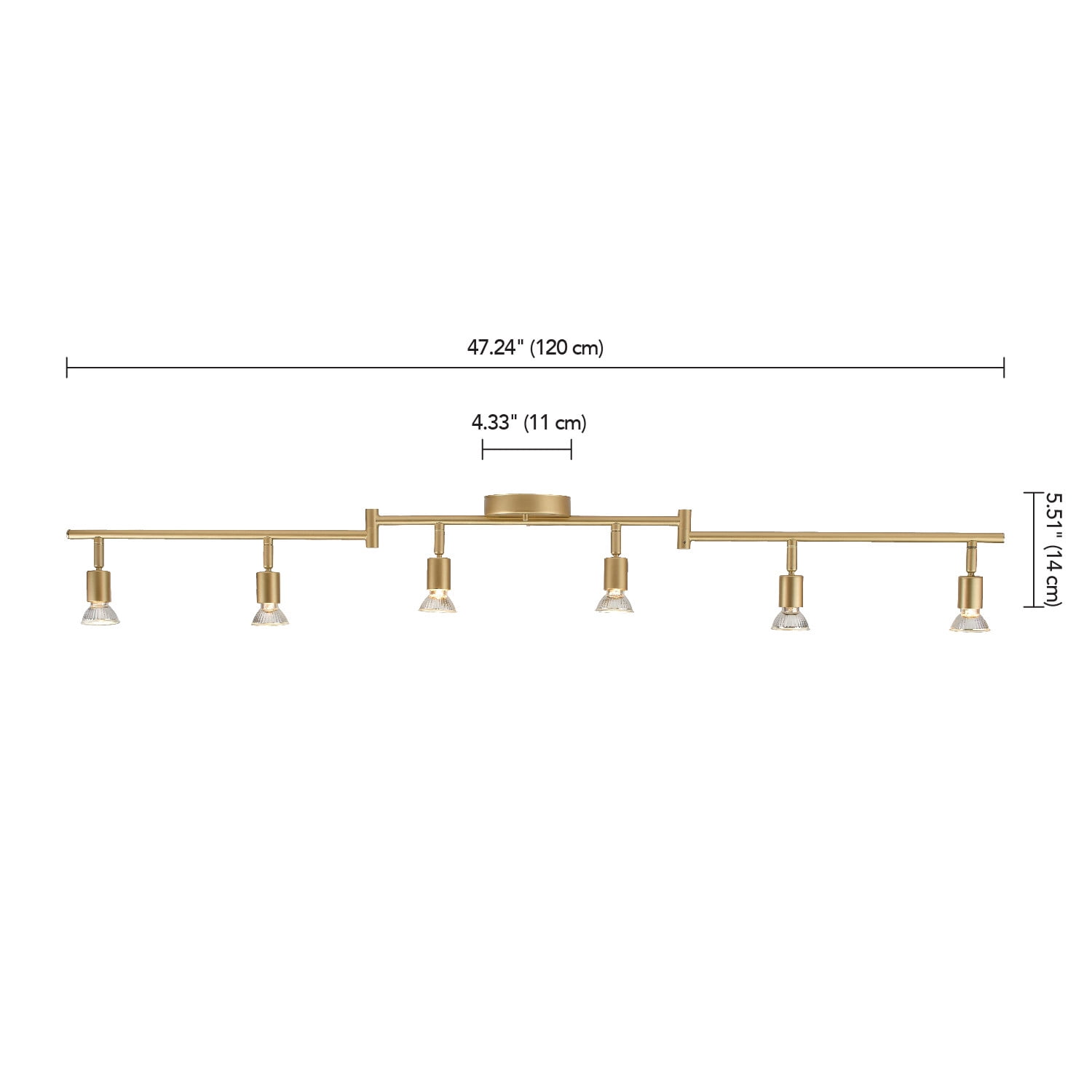 Globe Electric Payton 6-Light Painted Brass Foldable Track Lighting Kit, 57505