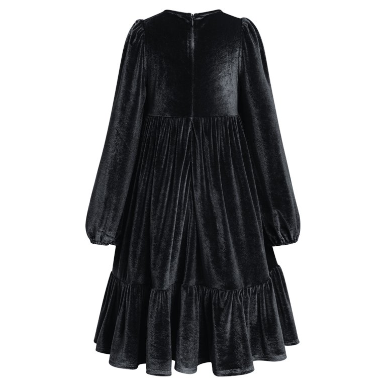 girls black velvet dress dideyttawl Christmas Toddler Long Sleeve Dress Crew Neck Winter Vintage Dress for Kids 3-4 Pageant Ball Gown: Clothing, Shoes & Jewelry Annistyn is wearing the 7/8. Girls Velour Everyday Dress -