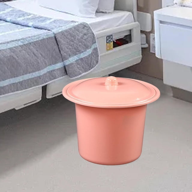 Escupidera compacta ligera con tapa a prueba de salpicaduras PP Urinario portátil duradero cubo orinal para el hogar coche viaje mujeres hombres Rosado perfecl
