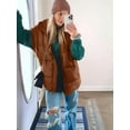 thumbnail image 5 of Women Winter Oversized Puffer Vest Light-Weight Stand Collar Sleeveless Padded Puffy Jackets with Pockets Dark Brown L, 5 of 9