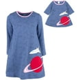 thumbnail image 2 of Leveret Girl and Doll Cotton Dress Planet 8 Year, 2 of 4