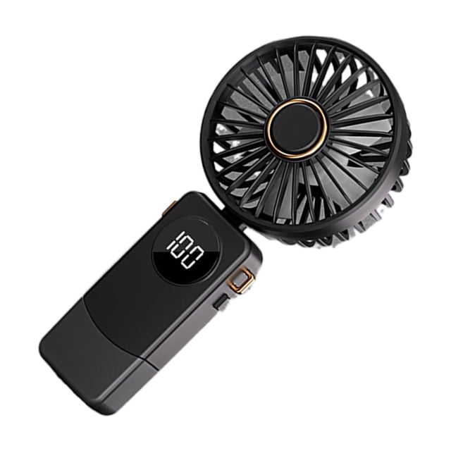 Naiovety Mini ventilador Ventilador recargable portátil Pantalla digital inteligente Funcionamiento suave 2. Inteligente Electrodomésticos danhei 1200M