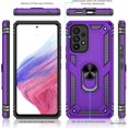thumbnail image 2 of for Samsung A53 5G Case, Galaxy A53 5G Case with HD Screen Protector, [Military-Grade] Magnetic Ring Holder Kickstand Shockproof Protective Phone Case for Samsung Galaxy A53 5G, Purple, 2 of 7