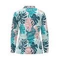 thumbnail image 3 of Uorisanigo Palm Leaves Womens Athletic Polo Workout Tops Relaxed Soft Long Sleeve Golf Polo Shirts with Zipper Quick Dry Tennis Tops for Workout Sports, 3 of 7