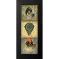 thumbnail image 2 of Goldberger, Jennifer 7x14 Black Modern Framed Museum Art Print Titled - 2-Up Feather Triptych II, 2 of 5