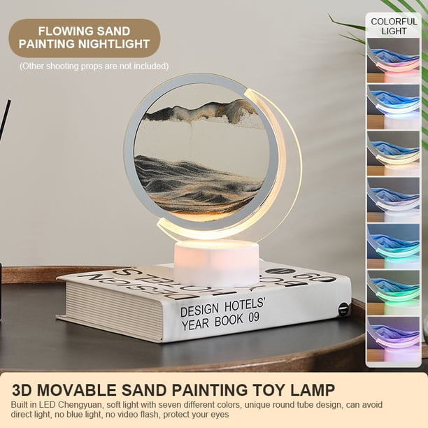 USB reloj de arena lámparas de noche niños juguete LED reloj de arena dinámico lámparas decoración del hogar Ndcxsfigh libre de BPA