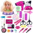 thumbnail image 2 of Juego de simulación ANGGREK Maquillaje Peluquería Estilismo Cabeza Muñeca Juguete Secador de Pelo, 2 of 7