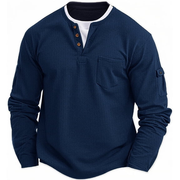 Silver Basic Men's Comfortable Long Sleeve Sports T-shirt Fake Two Piece Splicing Fashion T-shirt S,ZQ-1