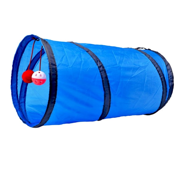 kusrkot Jouet Tunnel pour Chat Amusant Tubes de Jeu pour Animaux Pliables Froissables Jouets pour Chaton Chiot Lapin Tubes de Tunnel de Jeu Jouet Interactif Bleu