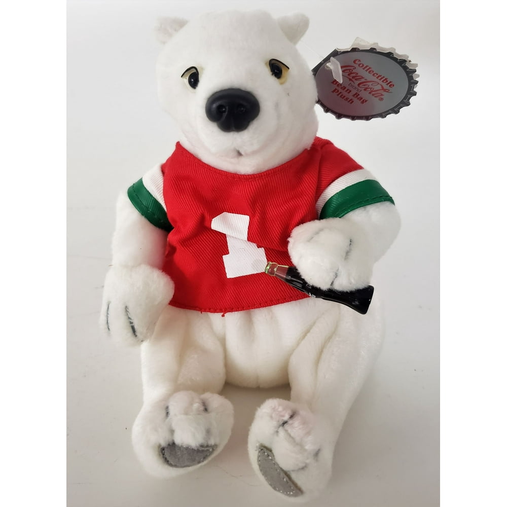 1997 Collectible CocaCola Brand Bean Bag Plush Polar Bear In 1