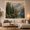 Clear Lake, variant on Forest Dominant Elements with Tall Evergreen Trees Needle, Mystical Fantasy for Space Lovers, Galaxy Room Decor, Housewarming Gift, Tapestry Wall Hanging for Bedroom and Dorm
