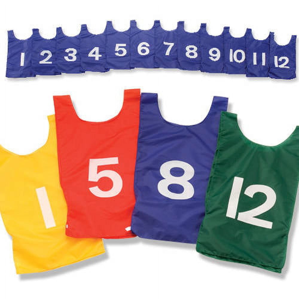 Youth-Size Numbered Nylon Pinnies, One Dozen