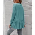 thumbnail image 2 of U.Vomade Cardigan Classique à Manches Longues Boutonné avec Fente Plissée pour Femmes, 2 of 4