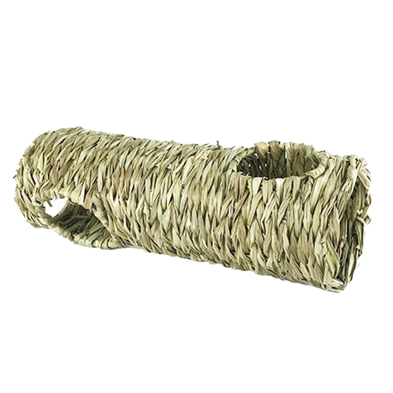 Hamster Grass Tunnel Interactive Toy Cage Chew Toys Rabbit Tunnel Tube Grass House for Mice Parrot Ferret Guinea Pig Sleeping 50x16cm