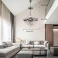 thumbnail image 3 of Modern Crystal Chandelier Pendant Lamp Lighting Home Hotel Decor Ceiling Fixture Hanging Crystal Chandelier Pendant Light H30 "xW 24" With 9.8 inches Chain High Quality LED K9 Crystal Chandelier, 3 of 7
