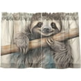 thumbnail image 3 of Sloth on The Branch Half Window Tier Curtains 24 Inch Blackout Thermal Insulating Kitchen Linen Tier Curtains for Kitchen, Bathroom, Cafe Home Decor, 3 of 7