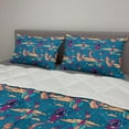 thumbnail image 2 of Cartoon Comforter & Sham Bedding Set, Astronaut and Fox Holding Colorful Balloons in the Sky with Cloudy Starry Sky, 3 pcs Duvet Set Microfiber Filling Quilt, 5 Sizes, Multicolor, by Ambesonne, 2 of 4