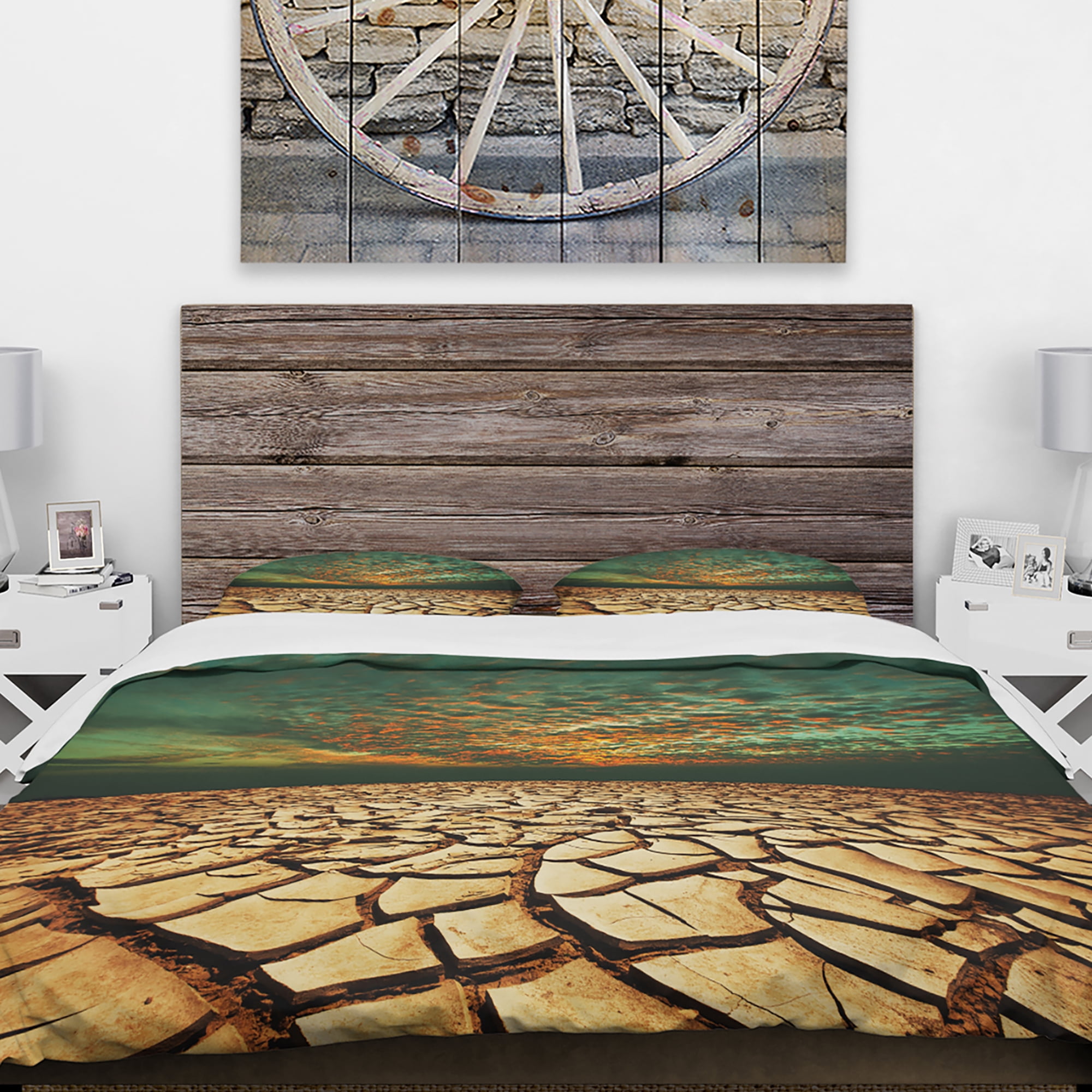 Designart 'Drought Land under Blue Sky' Landscape Duvet Cover Set
