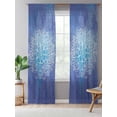 thumbnail image 5 of Sheer Curtains 96 Inches Long, Boho Flowers Semi Sheer Curtains Light Filtering Window Treatment, Blue Floral Bohemian Vintage Country Privacy Voile Drapes for Living Room Bedroom 52x96 Inch, 5 of 7