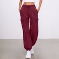 thumbnail image 2 of HXWCHs Women's Lined Cargo Sweatpants Loose Fit Athletic Joggers WITH Multiple Pockets for Casual Fall Outfits XXL Red, 2 of 6